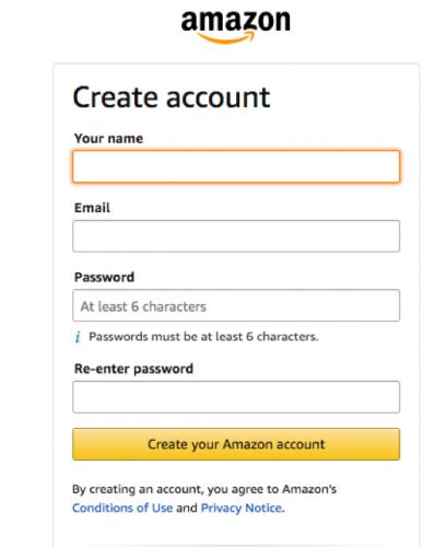 Amazon регистрация