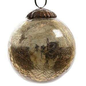 Винтажный шар 7.5 см золотой состаренный, стекло