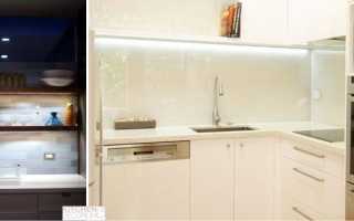 Светодиодная подсветка для кухни рабочей зоны: правила выбора и монтажа, фото