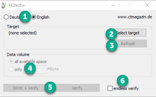 H2TestW — программа тестирования USB — устройств