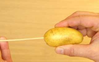 Режем картофель в спираль обычным ножем за считанные секунды