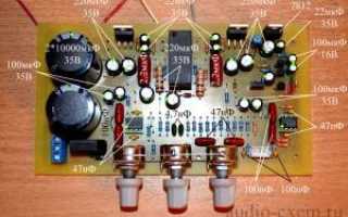 Усилитель на TDA2030/LM1875 с выпрямителем, темброблоком и защитой
